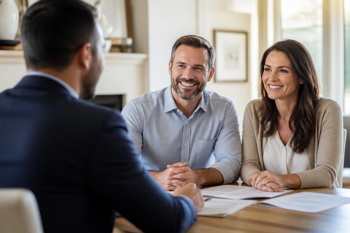 Homeowners meeting with a project professional